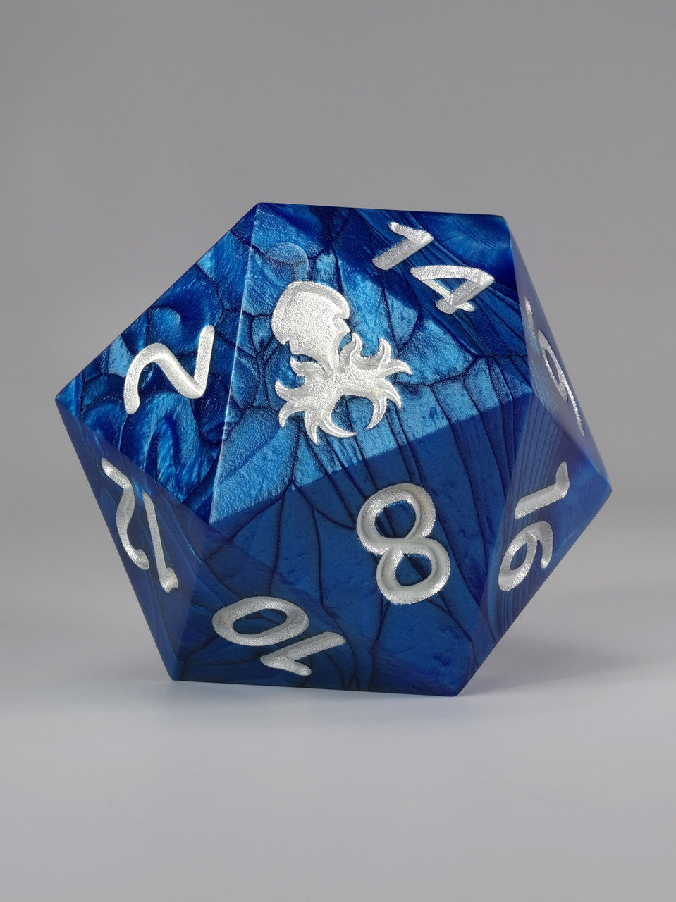 Dark Blue with Silver Ink Hand Polished Sharp Edge 55mm D20